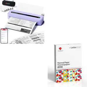 Phomemo [Upgrade M832 Inkless Printer & 100 Sheets 8.5" x 11" Thermal Paper & Case, Bluetooth Portable Printers Wireless for Travel