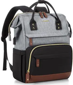 LOVEVOOK Laptop Backpack for Women, 17 Inch Work Business Backpacks Purse with USB Port, Large Capacity Nurse Bag College Bookbag for School, Waterproof Casual Daypack for Travel