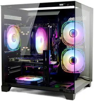 LXZ Gaming PC Desktop, I5-12400F, 2.5GHz, GeForce RTX 3050 6GB, 16GB DDR4 RAM, 1TB NVME SSD, for Gaming and Work, Black