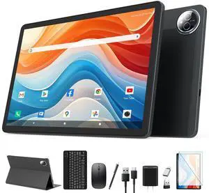 Android 14 Tablet 2025 Latest 11 Inch Tablets, 128GB+16(8+8 Expand)GB/512GB Expandable, Dual 4G Cellular with Octa-Core Processor, 2 in 1 Tablet with Keyboard, 21MP Camera/8000mAh Battery/GPS/5G WiFi