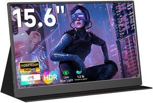 qaf Portable Monitor for Laptop 15.6 Inch FHD 1080P IPS Gaming Travel Laptop Screen Extender, Portable Laptop Monitor USB-C/HDMI HDR Display for Laptop/PC/Mac/Phone/PS5/Xbox/Switch, Built-in Speakers