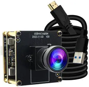 ELP 4K 60fps HDMI USB3.0 Camera for Computer - Wide Angle PC Camera with 120 Low Distortion Lens and 2X Digital Zoom for Laser Engraver, Laptop, Ras pi, Jetson Nano