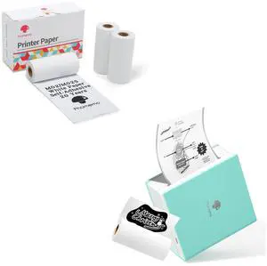 Phomemo Mini Sticker Printer - M02 Portable Thermal Printer Inkless Sticker Printer, Bluetooth Pocket Printer & 3 Rolls White Self-Adhesive Thermal Labels