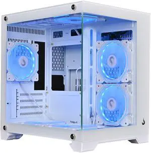Case Computer Rise Mode USA Galaxy Glass M Mini, Mini Tower Tempered Glass, M-ATX White