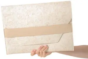 SortJoy Felt Laptop Sleeve and File Folder - Sleek and Durable Protective Case for Laptops and Documents, Perfect for Work, School, or Travel, Fits Devices Up to 15 Inches (Stone, Oatmeal)