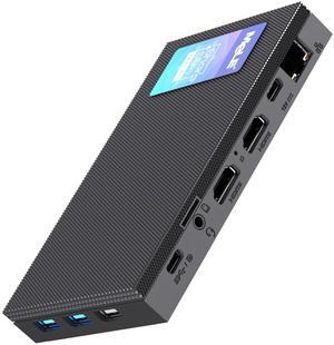 MeLE Quieter4C Fanless Mini PC 16GB RAM 512GB Storage Micro PC Twin Lake N150(up to 3.6GHz) USB-C 2 X HDMI 4K@60 Triple Display Small Form Factor Desktop Computers with VESA Mount for Home/Office
