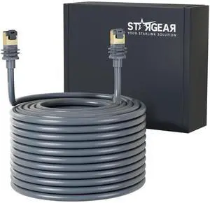 82FT Starlink Gen 3 Cable, 24AWG Extension Replacement Starlink Ethernet Cable Starlink Mini Cable for Starlink Standard V3 Starlink Mini Accessories Satellite Internet Kit Waterproof Outdoor