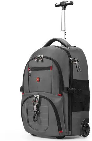 star cloud 21x14x9 Rolling Backpack with Wheels - Water-Resistant, 17.3" Laptop Compartment, Ideal Carry-On for Overnight Travel, College, Work - Wheeled Business Backpack for Adults
