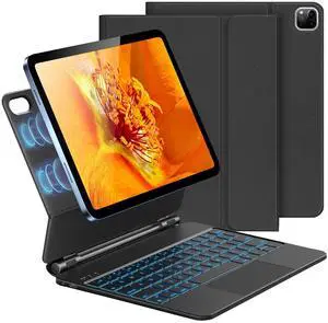 MIYOUKE Keyboard Case for iPad 10th Gen 10.9-inch, with 7-Color Backlit Magic Keyboard and Multi-Touch Trackpad (Black)