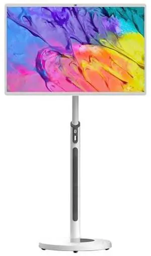 MNN 32 Inch Wheeled Portable Monitor with Touch, 1080p IPS HD Display, Built-in Battery/Speakers/Bluetooth Enabled/USB-C HDMI Connection/HD, Smart Swivel with Removable Stand
