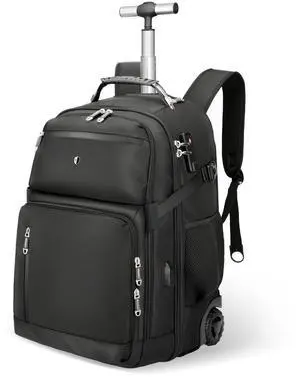 SWICKY RICOOI Vacuum Rolling Backpack,50L Roller Travel Laptop Backpack with Anti-Theft,rolling backpack for travel,Water-Resistant Carry-On Luggage,Business and Commuting (A)