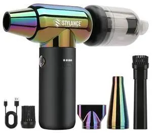 STYLANCE Compressed Barber Air Duster,110000RPM Electric Air Duster, for Cooling,Computer Keyboard, Cleaning,Salon,Home, Type-C (Green)