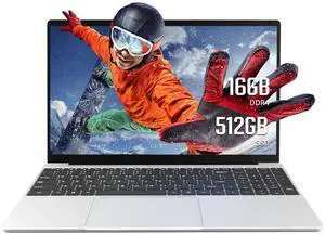 BINHENGLON 15.6 inch Laptops Computer Celeron N95 FHD 16G RAM SSD Large Screen Bluetooth 5.0 Fingerprint Laptop Windows 11 Ultrabook Wi-Fi 2.4GHz/5GHz, USB3.0 (Silver, 16G+512GB SSD)
