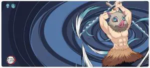 Demon Slayer Kimetsu No Yaiba Inosuke Gaming Mouse Pad, Computer Mouse Mat, Flat Stitched Edge, Non-Slip Rubber Base, Gamers & Office Use - Officially Licensed