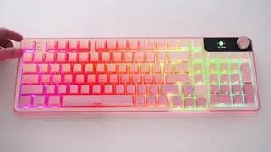 TANXJIA 98-Key Hot-Swappable Mechanical Keyboard, RGB Backlit, Tri-Mode (Bluetooth/2.4G/Type-c), Bluetooth Keyboard, Mac/Windows Compatible-Mist Mountain Green