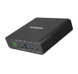 Krisdonia Portable Laptop Charger 32000mAh 100W PD Power Bank, External Battery Pack with 1 USB-C PD3.0 Port, 2 DC Ports, 2 USB QC3.0 Ports for Laptops, Tablets, Smartphones and Other Devices