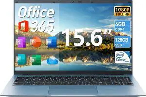 Naclud 15.6 Inch Laptops, Windows 11 Laptop Computers, 4GB DDR4 128GB SSD, Celeron N5095 Quad-Core CPU(Up to 2.9GHz), 1 Year Office 365, WiFi 6, 7000mAh, USB 3.2 * 3, HDMI, Type-C, BT5.2(Gray)