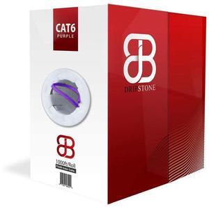Dripstone CAT6 Ethernet Cable 1000ft Bulk Network LAN Wire 23AWG Solid UTP 550MHz High-Speed Internet Cable Gaming, Streaming, Office, Home Use, Pull Box, Cat6 Bulk, Stable Connectivity - Purple
