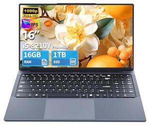 16 Inch Gaming Laptop, i5 Laptop up to 3.60GHZ, Laptops 1920 x 1200 HD Display, Traditional Laptop Computers 16GB RAM 1TB SSD, WiFi5, Webcam, BT5.0, Mini HDMI, RJ45, Backlit Keyboard Laptops Computers