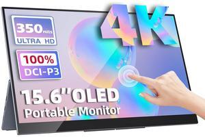 Upperizon Portable Monitor OLED 15.6 Inch Touchscreen 4K UHD 3840X2160 100% DCI-P3 100000:1 Multi-Touch HDR USB-C HDMI Travel Monitor for Laptop with Kickstand & SleeveCase