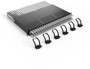 PATCHBOX(r) 365 Cat.6a - 24-Port Patch Panel with Retractable Cable Management System for 19" Racks, Includes Flat 10GB Network Cables for Easy Network and Server Rack Setup (STP, Grey, 0.8m / 8RU)