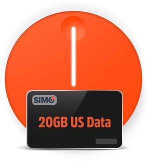 SIMO Solis Lite 4G LTE Mobile Hotspot, Portable WiFi for Travel in 140+ Countries, No SIM Card or Contract Required, Multi-Carrier Network Wireless, 10 Devices, 1GB/Month Lifetime + 20GB US Data