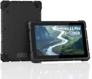 Rugged Tablet with 10.1 Inch Touchscreen, Celeron N4120 8GB RAM 128GB ROM Win 11 Pro Tablet PC, IP67 Waterproof 16000 mAh Large Battery Work with 4G LTE/GPS/WiFi 5.0/BT4.2/FHD for Field Workers