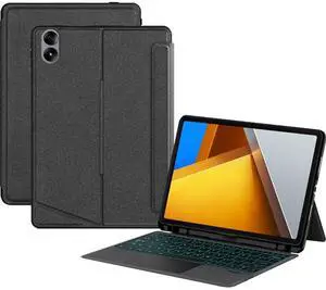 SGTMAYX Keyboard Case Compatible with Xiaomi Poco Pad/Redmi Pad Pro 12.1", Bluetooth Magnetic Detachable Keyboard with Touchpad, Case with Portrait/Landscape Viewing