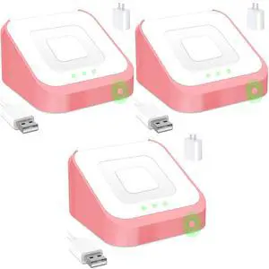 3 Packs Square Dock for Square Reader 2nd Generation, Holder Stand for Square Reader 2nd Generation, Smart Anti-Sleep Button, Anti-Slip Base Dock (Cable & Wall Charger, NO Reader