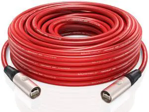 Sound Tools SuperCAT XM Festival Grade Shielded CAT6a etherCON Cable, Flexible Polyurethane Jacket, Neutrik Connectors (60 Meters, Red)