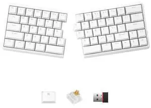 NocFree Lite: Wireless Ergonomic Split Mechanical Keyboard Hot Swappable, Compact 60% Layout, PBT Keycaps Programmable for Mac & Windows(Tactile,New Standard Version)