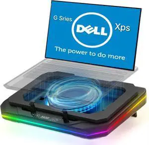 Cooling Pad for Dell G16 G15 G7 G5 G3 XPS 17 16 15 14 M1710 Gaming Laptop, Cooler with Ultra Powerful Booster Turbo Cooling Fan Can Fast Cooling, 6 RGB Light Mode,Adjustable Speed, Touch Start