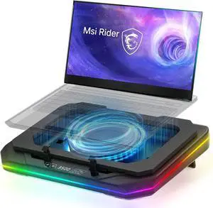 Cooling Pad for Msi Raider 18 HX GE78 HX GE77 GE76 GE66 GE75 GE73 GE63 GE68HX Gaming Laptop with Ultra Powerful Booster Turbo Fan Can Fast Cooling,6 RGB Light Mode,Adjustable Speed,Touch Start