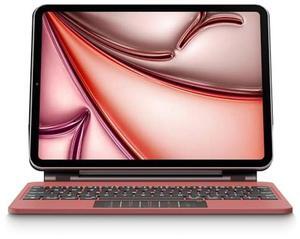 pekarejue Magic Keyboard Case for iPad Air 11-inch (M3 2025/M2 2024) & iPad Air 5th/4th & iPad Pro 11 (4th-1st Gen): Smart Multi-Touch Trackpad, RGB Backlit, Function Row, Red