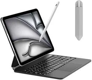 COOSTART Keyboard Case for iPad Pro 11-inch (M4, 2024) with Stylus Pen, Magnetic Case with Keyboard, Pencil Holder, Floating Cantilever Stand, Multi-Touch Trackpad, Brightness Backlight, Black