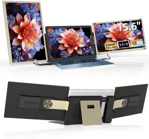 XFMTOP Laptop Screen Extender Monitor - 15.6" Triple Portable Screen 85% NTSC FHD 1080P IPS Detachable Screen Design Extended Monitor for Laptops Compatible with Windows Mac (H5-T Cable Included)