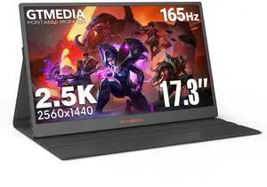 XYTEC Portable Monitor 17.3-inch 165Hz 2.5K QHD 2560x1440 Gaming Monitor with HDR10, Laptop Screen Extender for Gaming Built-in Speakers and HDMI Computer Display, 100% sRGB,2*USB-C & HDMI