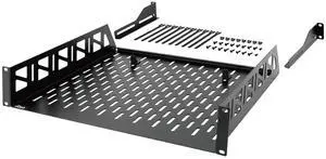 Tecmojo 2U Rack Shelf,19 inch Server Rack Shelf 16 inch Depth,Weight Capacity 110Lbs/50kg,Rack Mount Shelf for 19" Network Racks & Cabinets,with Complete Accessories