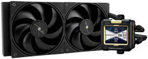 Thermalrlght FW240 Black CPU Water Cooler,Double PWM Fans Water Cooling System,IPS LCD Screen with 320 * 240 Resolution,for AMD/AM4/AM5&Intel LGA1700,Computer 240 CPU Liquid Cooler