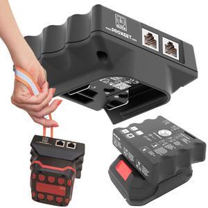 Portable Passive 24v PoE Injector Compatible with DeWalt/Milwaukee Battery Feed | Battery Powered | 1 Gigabit Full Duplex passthrough | 25 watt Power Supply | Ethernet