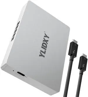YLIDXY 80Gbps M.2 NVMe SSD Enclosure with Cooling Fan, Compatible with Thunderbolt5/USB4 V2.0, Back Compatible with Thunderbolt4/3/USB4, Support B+M M-Key 8TB NVMe 2280 SSD Apply to Mac M4 Pro