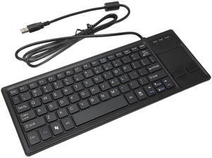 Ultra Slim Keyboard with Touchpad Wired Mini Compact Touch Keyboard with Extra HUB Port, USB Compact Portable Keyboard for Professional or Industrial Use for Computer Laptop