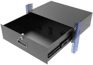 QiaoYoubang 3U Server Cabinet Case 19 Inch Rack Mount Lockable Drawer with Key, 12.6 Inch Depth (3U)