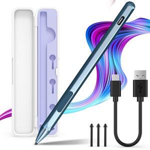 Stylus Pen for Microsoft Surface Pro11/10/9/8/7/6/5/4/3/X Surface Laptop/Book/Surface Go3/2, with Storage Box, 4096 Tilt Pressure, Magnetic Attachment, USB-C Fast Charging,Palm Rejection Function,Blue