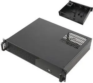 QAVODB 2U Server Chassis Server Case Rackmount Case Supports Mini ITX and Micro ATX (9.6 x 9.6) Mainboards Supports 3 x 3.5 HDD or 2 x 3.5 HDD + 1 x 2.5 SSD Hard Disks