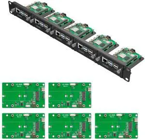 UCTRONICS 1U Rack Mount for Raspberry Pi 5, 19" Server Rack with 5 PCIe to M.2 NVME SSD Adapters, Support Up to 5 Pi 5