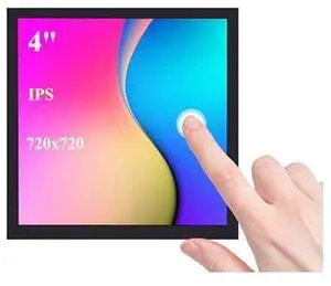 UeeKKoo 4inch DPI LCD Square Capacitive Touch Screen Compatible with Raspberry Pi 5/4B/3B+/3B/2B/Zero/Zero W/WH/Zero 2W, 720x720 Resolution, IPS Display, Toughened Glass Cover Low Power Solution
