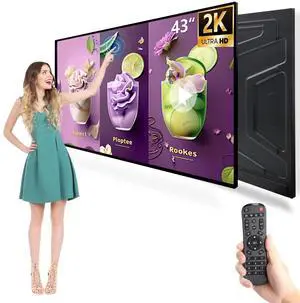 ZLPOWER 43" Digital Signage Kiosk Touch Screen Digital Kiosks Interactive Displays Wall Mounted 4K IPS LCD Screen Commercial Totem with Android 11 System Interactive Advertising Media Player