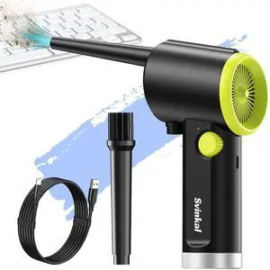 Svinkal Compressed Air Duster, 16000-41000RPM Stepless Speed, Max 2.74 OZ, 6600mAh, Type-C, Brushless Motor, with Storage Bag and Cleaning Kit, Air Blower for Cleaning Computer Keyboard Hair Crumbs