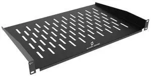 ZC HAPPY ORANGES 1U Server Rack Shelf 19-Inch Universal Vented Rack Mount Cantilever Server Cabinet Shelf Duty Steel - Weight Capacity 50lb/23kg 12" Deep,Black (1U 12 inch Deep)